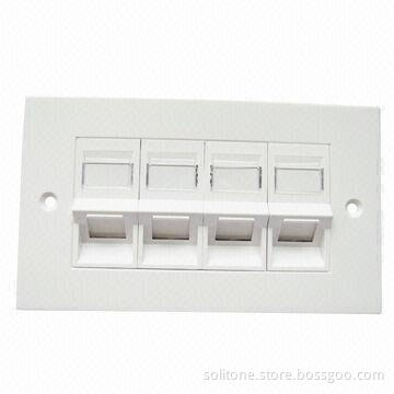 140 Type Faceplate, 4-Port, Made of PC or ABS Material, New Products